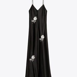 Tory Burch Satin Embroidered Slip Dress Tory Burch size 2 regular fits 4-6